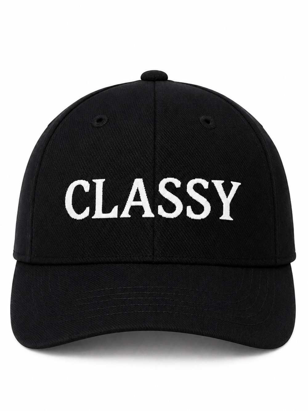 ✨CLASSY Black Baseball Hat White Embroidered Minimalist Aesthetic Streetwear Cap